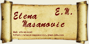Elena Mašanović vizit kartica